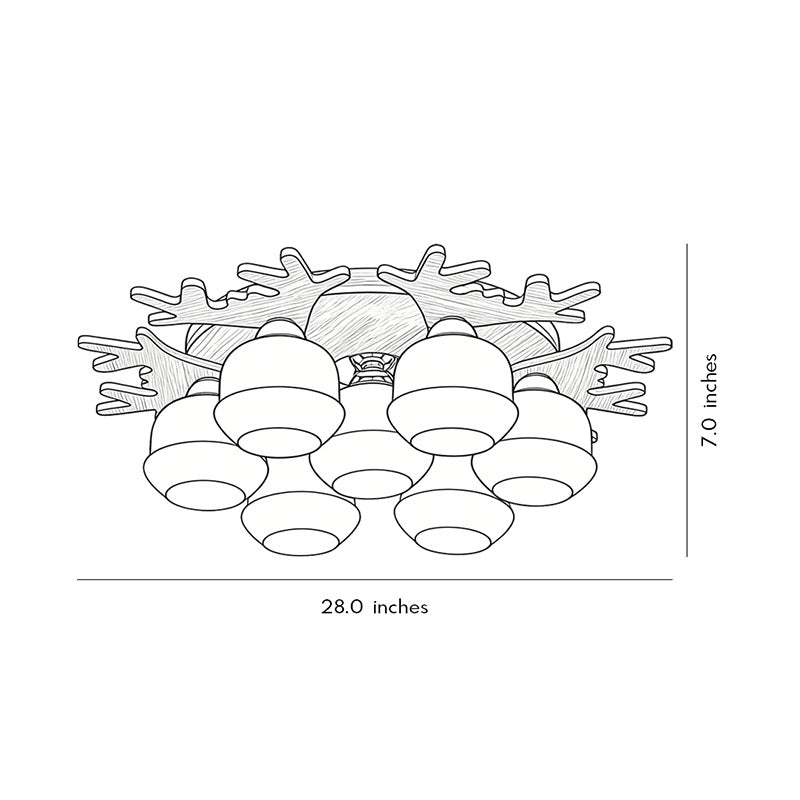 Globe Ceiling Lamp Nordic Style Wooden Glass LED Light
