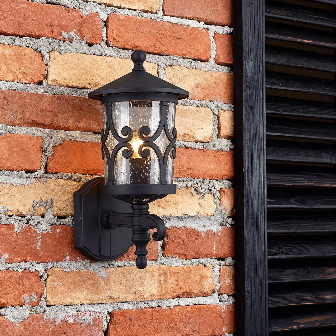 Outdoor Black Sconce for House Wall Mount Traditional Lamp