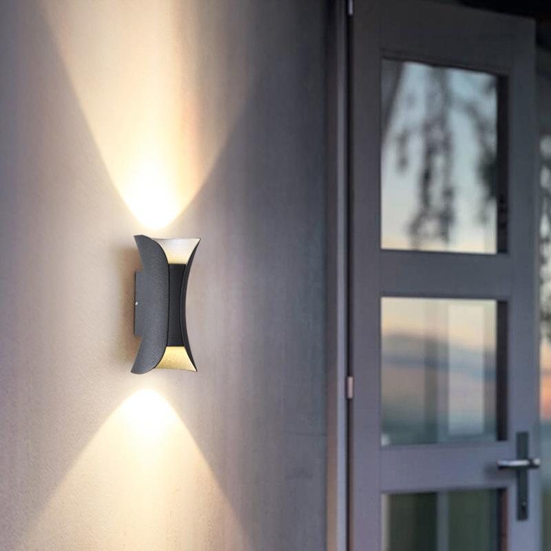 Modern Porch Lighting Set: Black LED Flush Mount & Wall Sconce