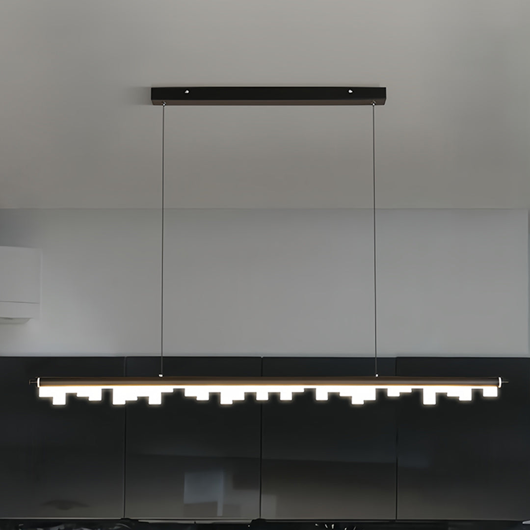 Black Metal Pendant Light Nordic Minimalist LED Linear Ceiling Light