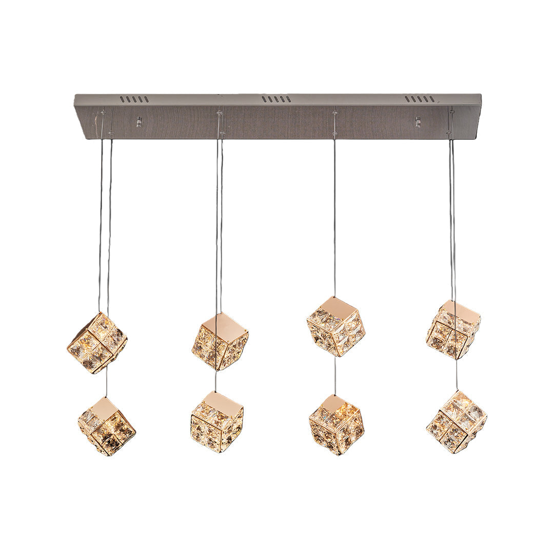 Chandelier with Crystals Rubik's Cube Luxury Ceiling Light