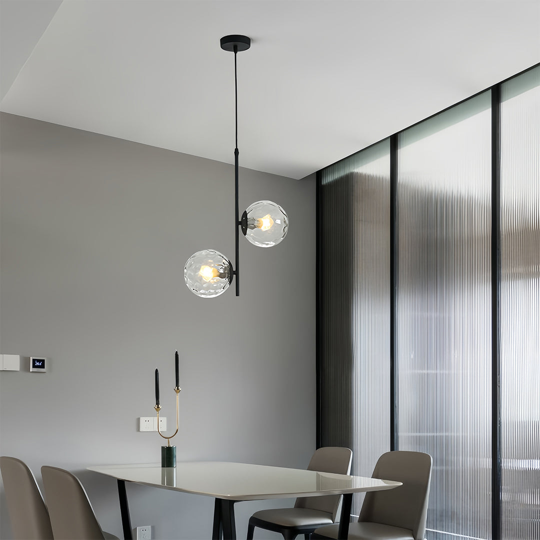 Glass Hanging Pendant Lights Minimalist Double Globes Ceiling Light