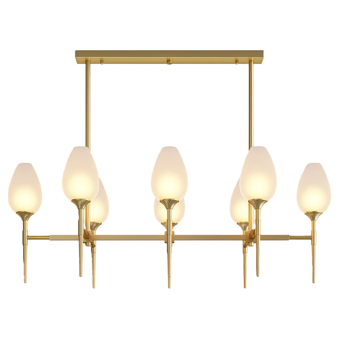Glass Modern Chandelier Luxury Brass Minimalist Ceiling Light