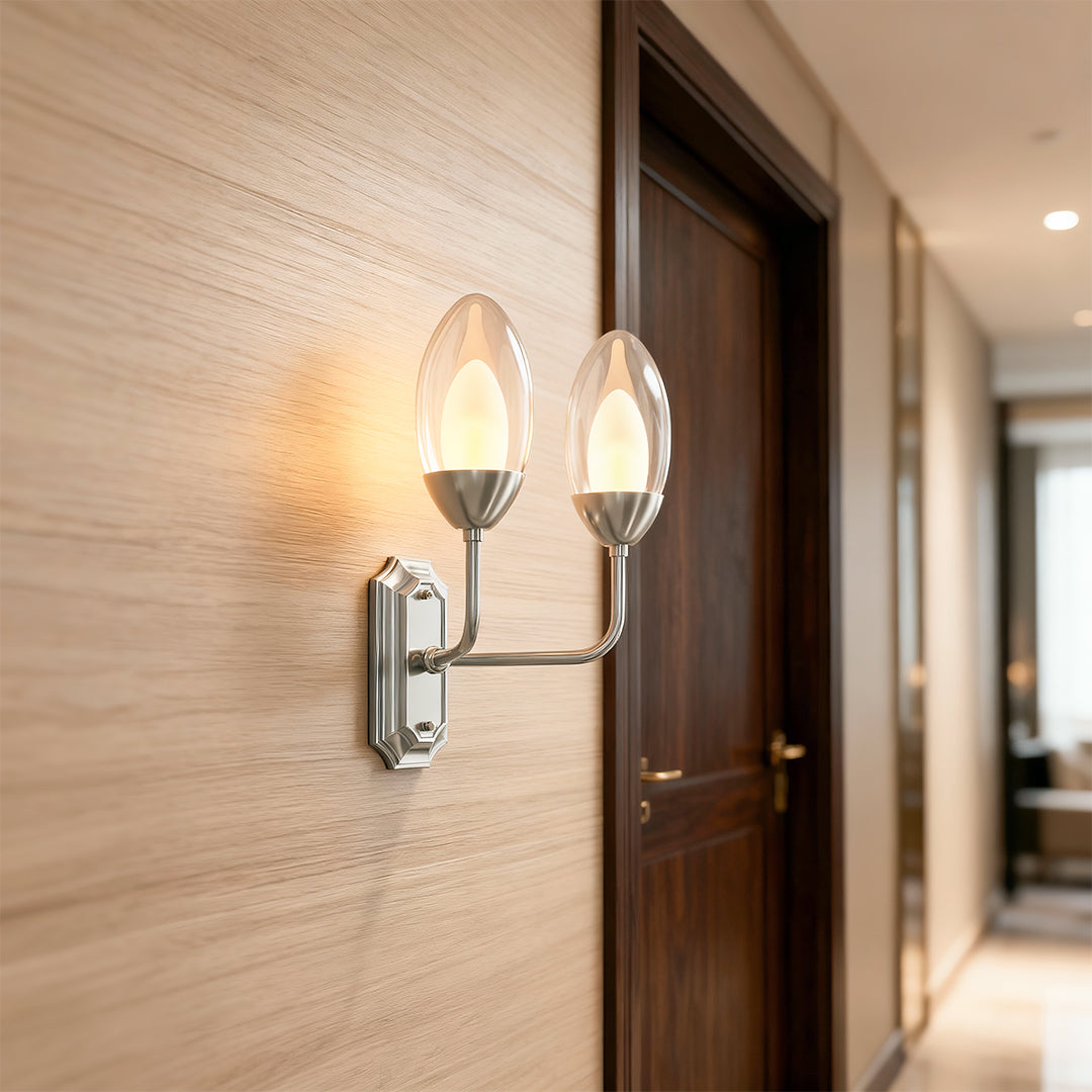Glass Wall Light Modern Luxury Full Copper Dual Head Lamp