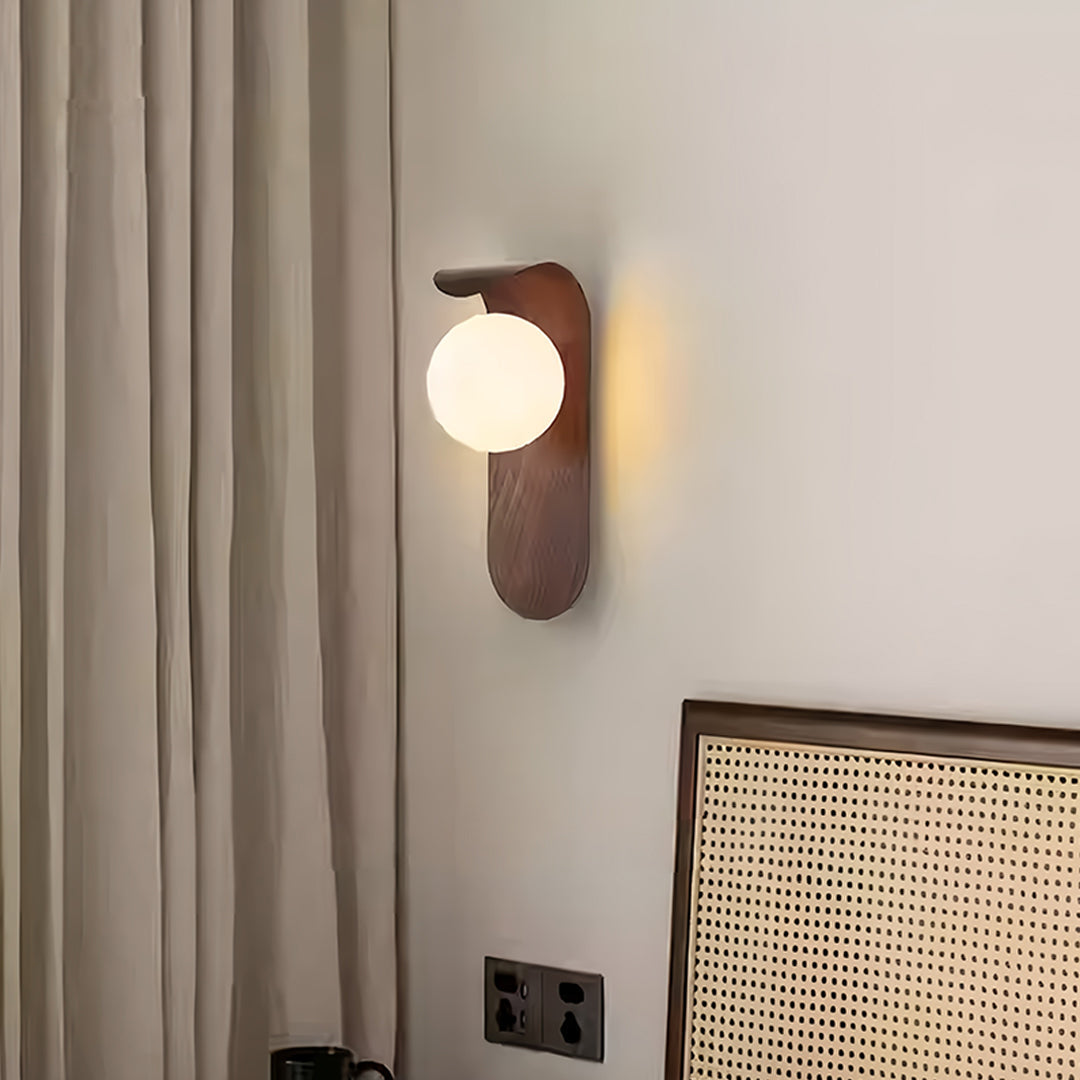 LED Lights For Wall Mid-Century Minimalist Wood Grain Wall Lights