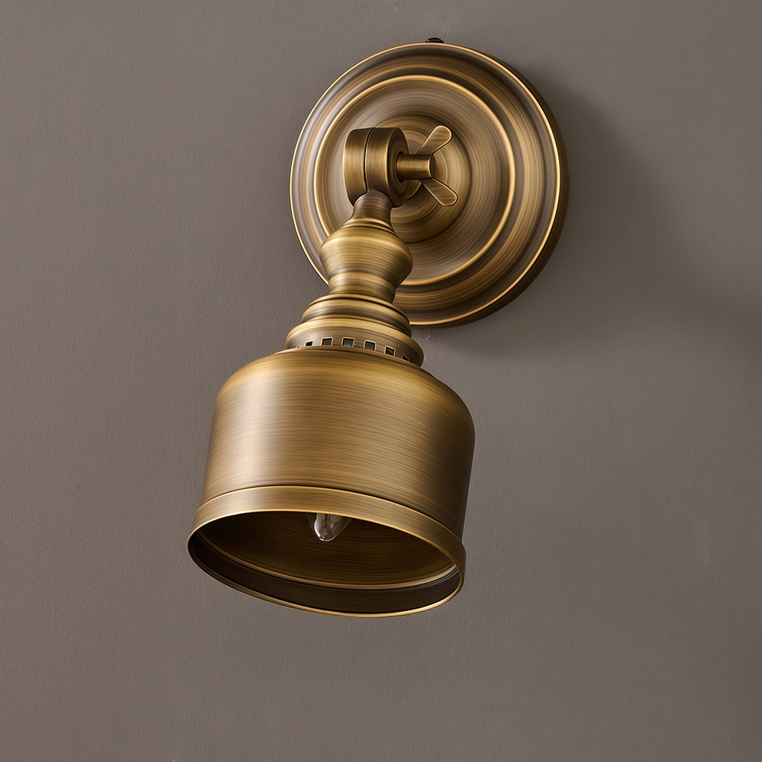 LED Wall Light Lamp American Retro Solid Brass Lamp