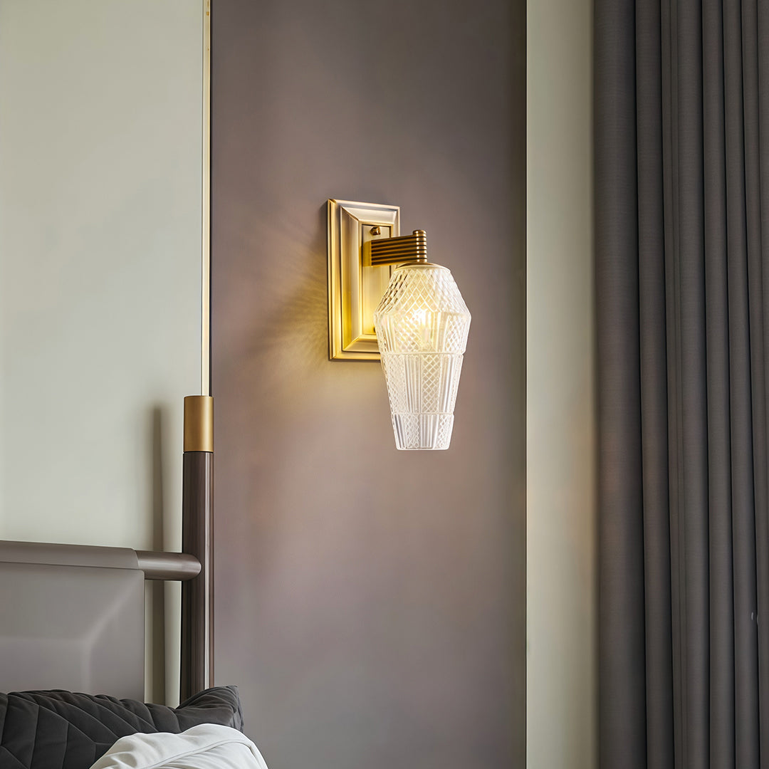 LED Wall Sconce Lights French Retro Style Brass Lamp