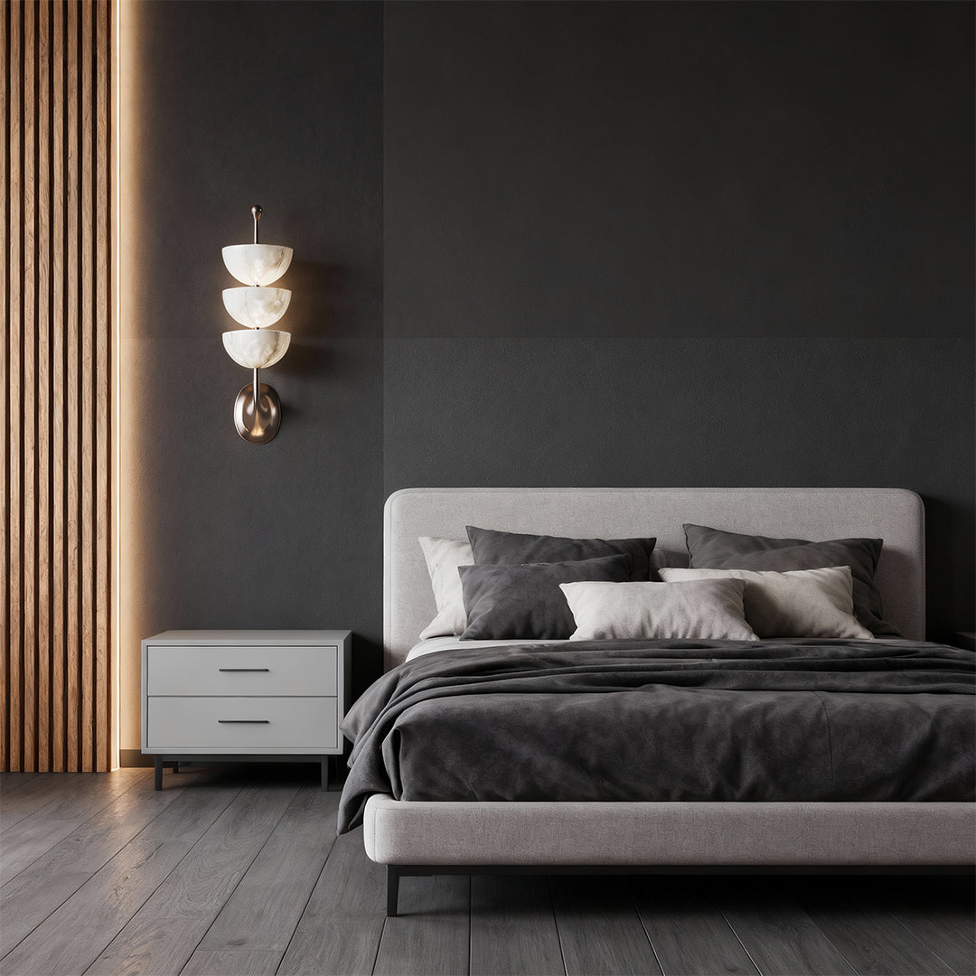 Modern LED Wall Lights Minimalist Copper Marble Lamp