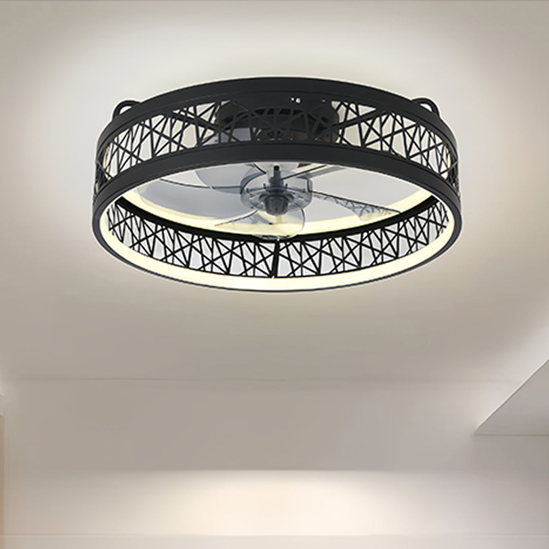 Round Ceiling Fan with Light Nordic Ultra Thin Integrated Fan Light