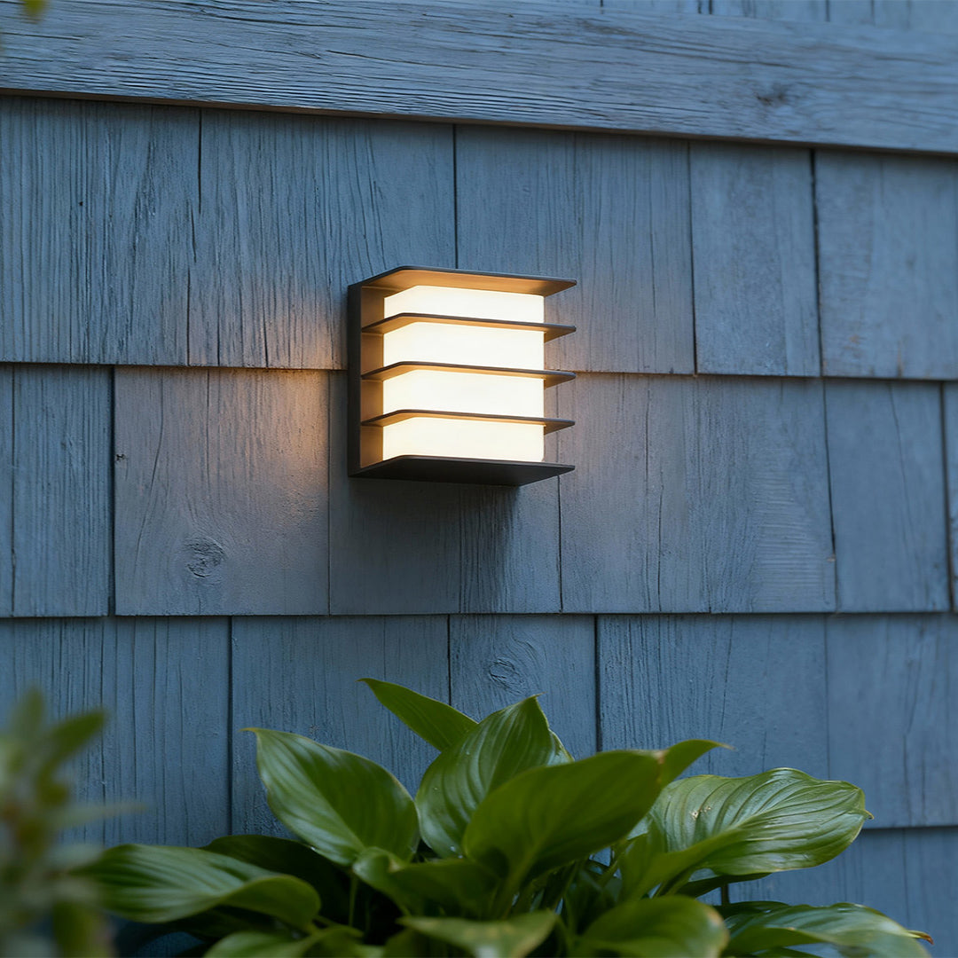 Square LED Wall Lights Black Outdoor Waterproof Light