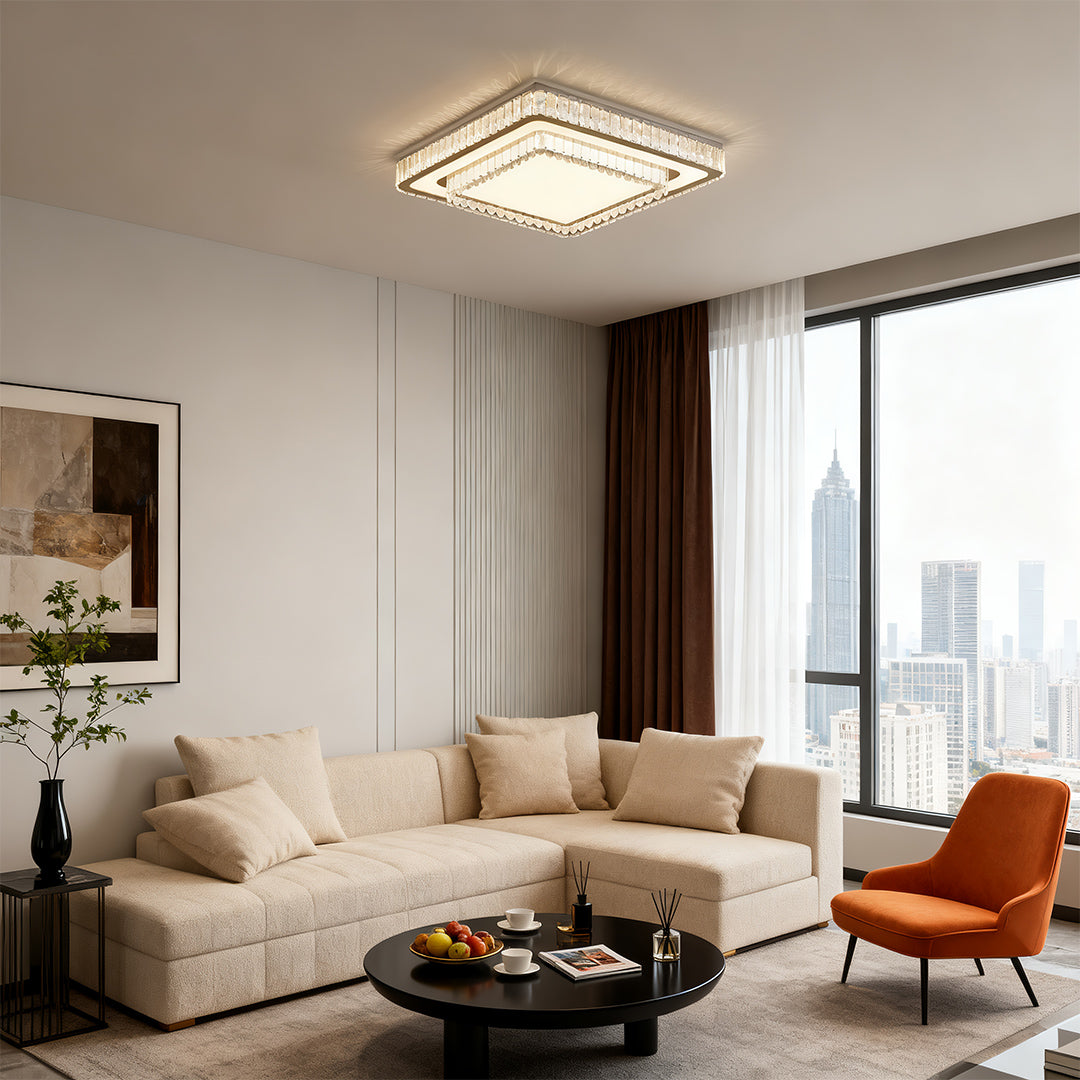 Modern Flush Mount Light Fixtures Luxury Crystal Light