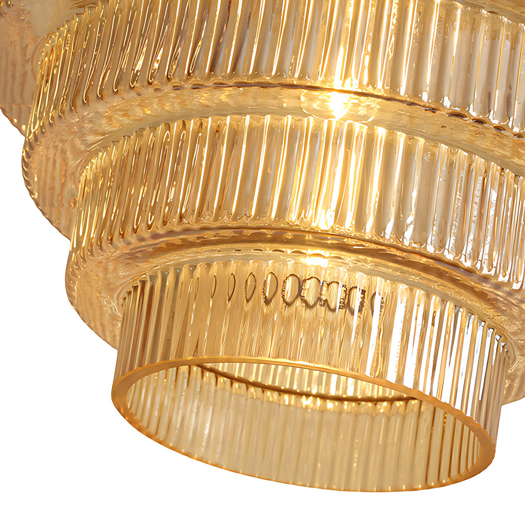 Honeycomb Pendant Light Mid-Century Glass Shade Ceiling Light