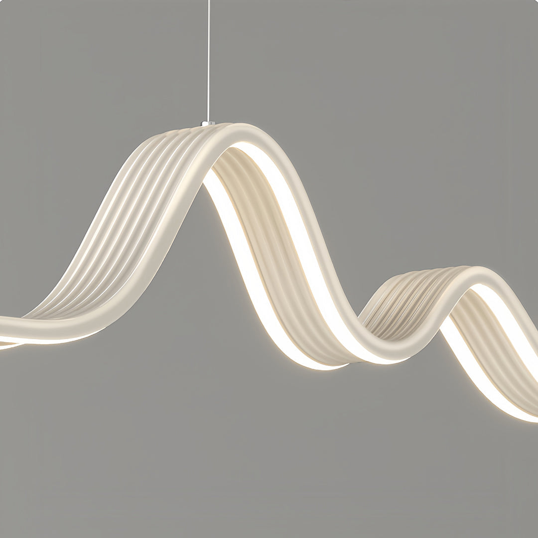 Linear LED Pendant Light Contemporary Wave Shaped Ceiling Light