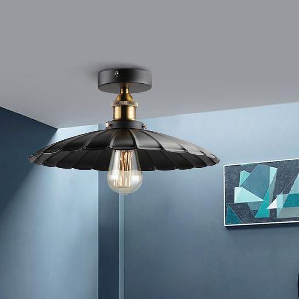 Circular Teardrop Industrial Hallway Lighting LED Semi-Flush Mount Ceiling Light