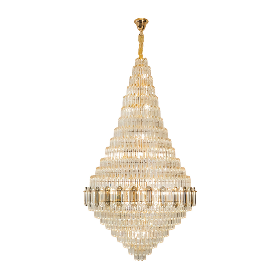 Large Gold Chandelier Luxury Art Glass Adjustable Ceiling Lights