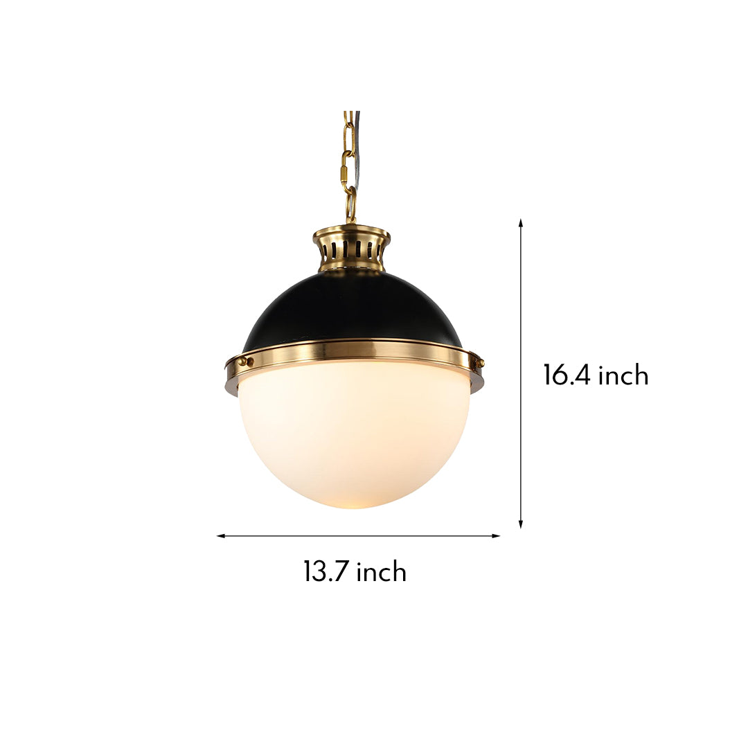Ball Pendant Light with a Classic Glass Globe Elegant Ceiling Light