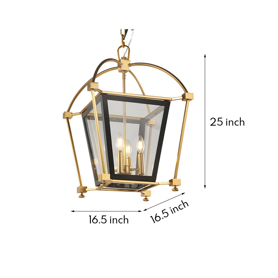 Gold Lantern Pendant Light Industrial Stylish Iron Ceiling Light