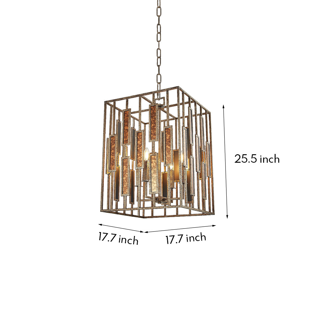 Vintage Copper Pendant Light Featuring an Open Frame Ceiling Light