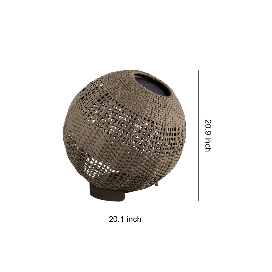 Outdoor Globe Lantern with a Stylish Woven Texture Chic Outdoor Lights