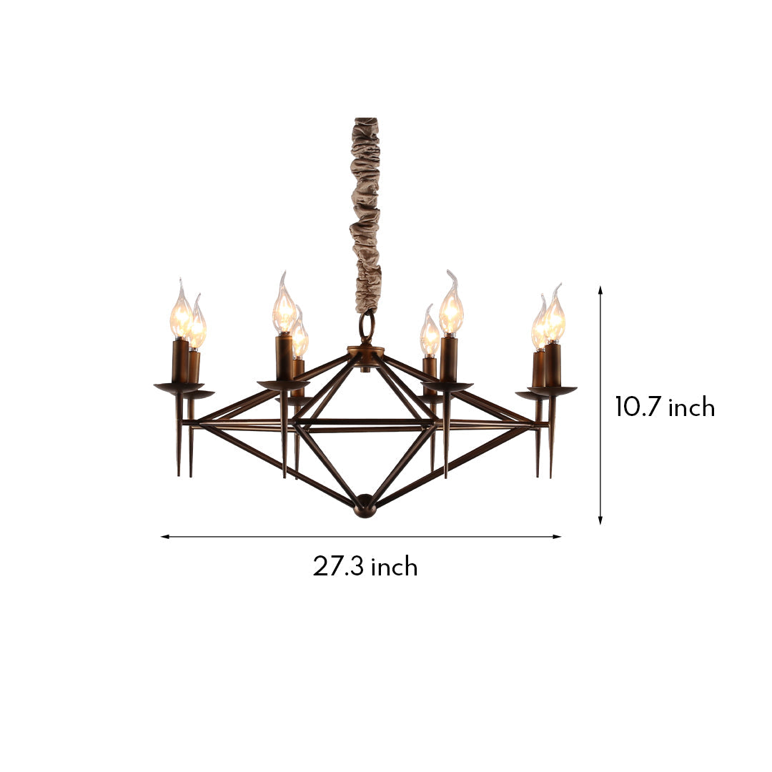 Brown Chandelier Nordic Style Acrylic Elegant Metal Ceiling Light