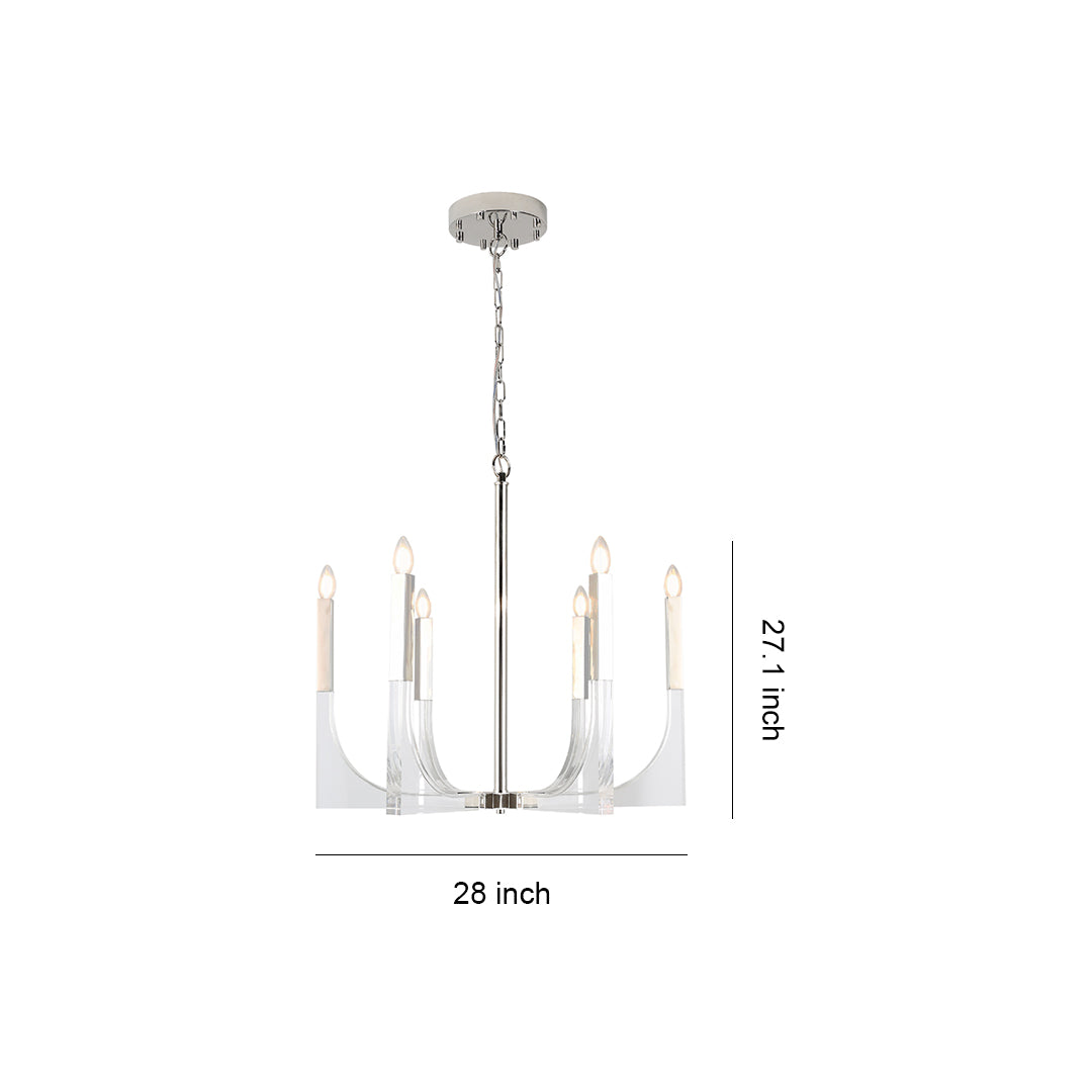 Retro Chandeliers Sleek Luxury Transparent American Ceiling Light