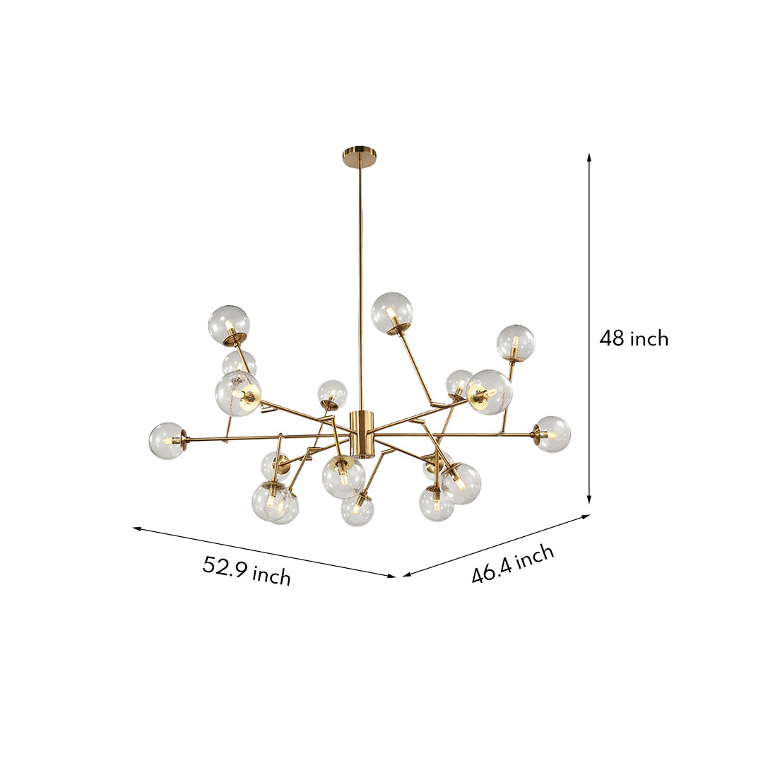 Bubble Sputnik Chandelier Featuring Clear Glass Globes Ceiling Light