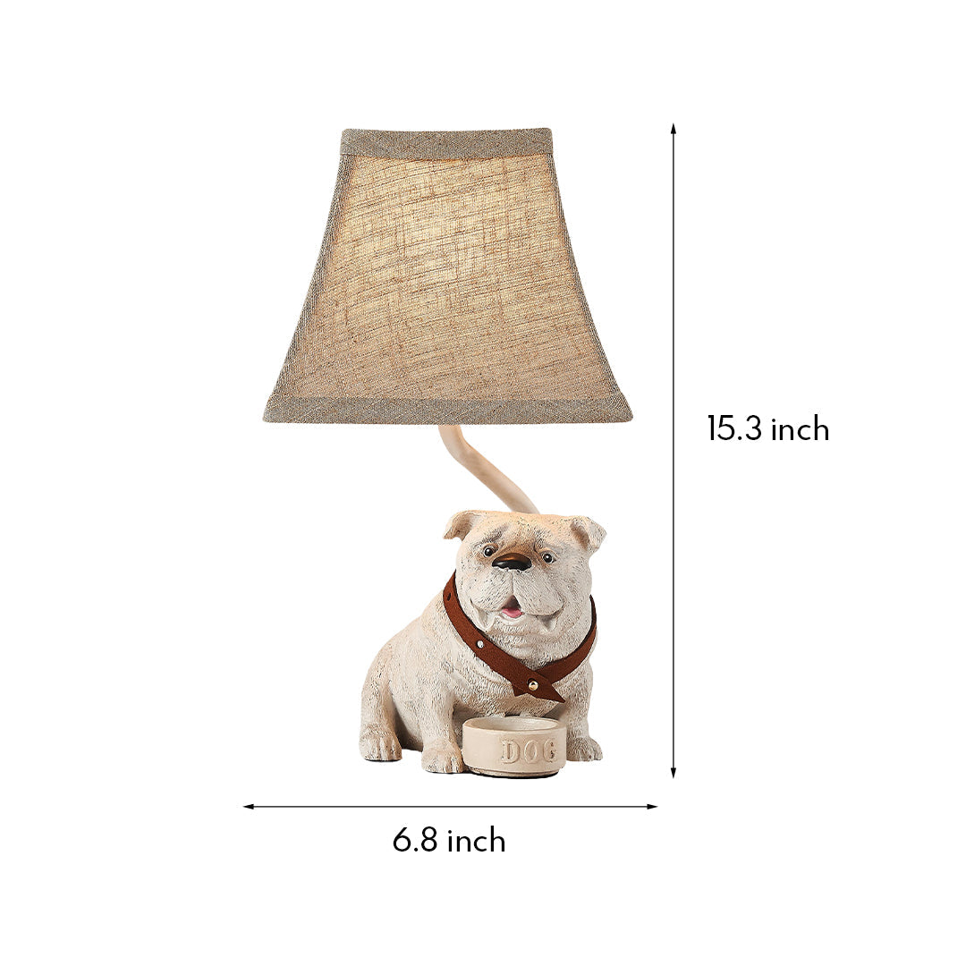 Dog Table Lamps Mid-Century Decorative Elegant White Resin Light