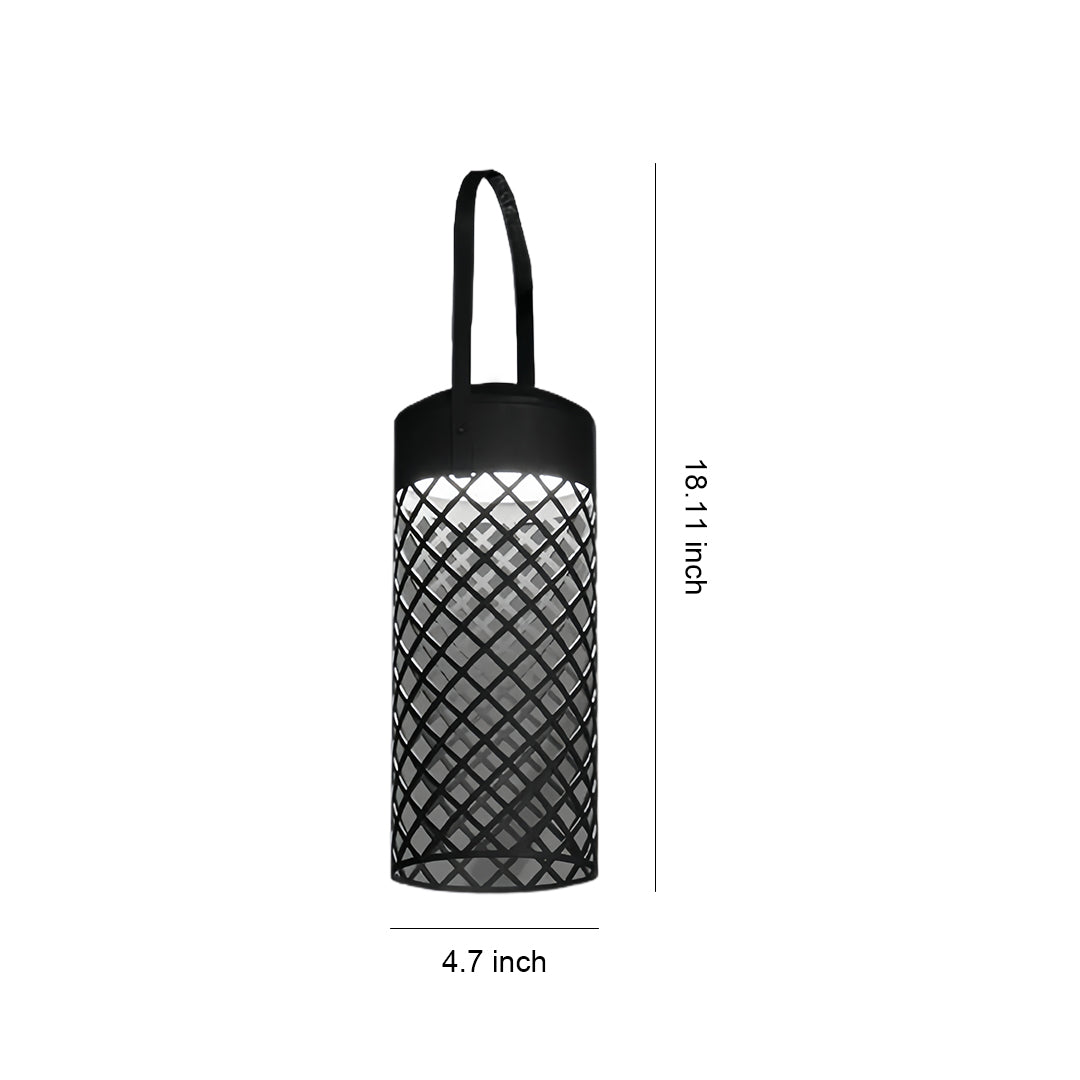 Black Outdoor Pendant Lantern Minimalist Waterproof Portable Light