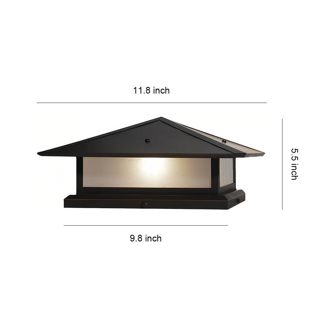 Black Pillar Lights Outdoor Waterproof Pagoda Garden Post Lights