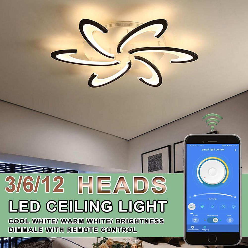 Curved LED Ceiling Light Artistic Geometric Acrylic LED Light