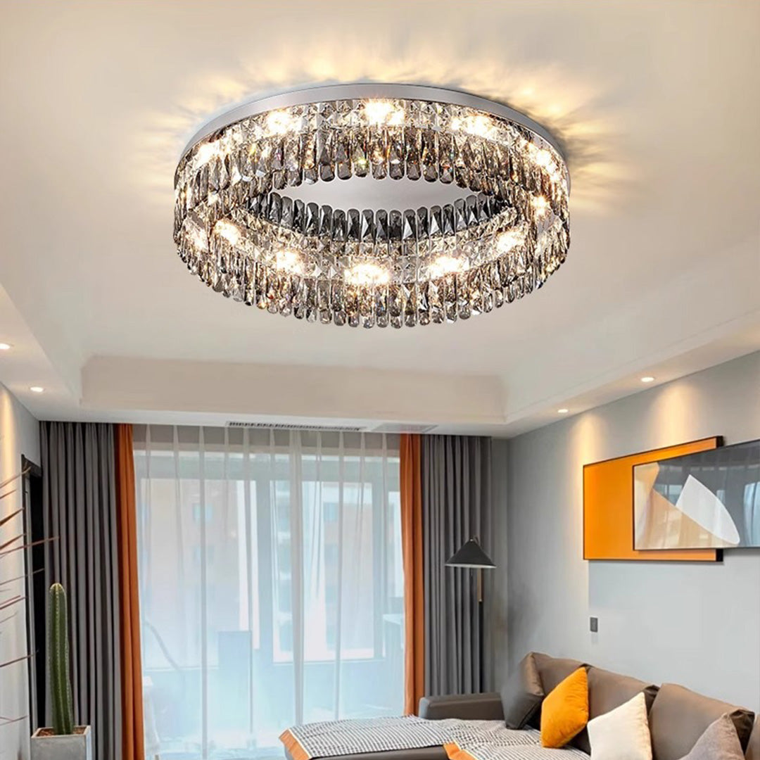 Ceiling Round LED Lights Luxury French Crystal Ceiling Light