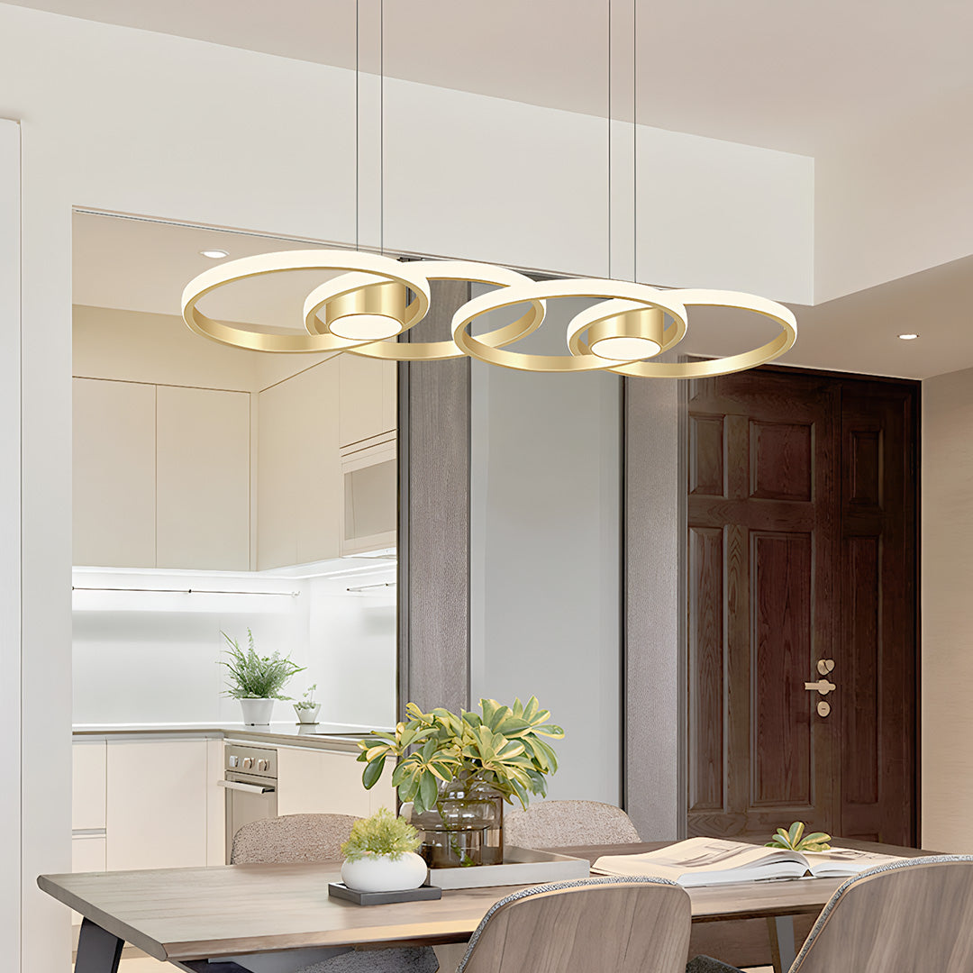 Gold Chandelier Lamp Nordic Style Aluminum Adjusted Ceiling Light