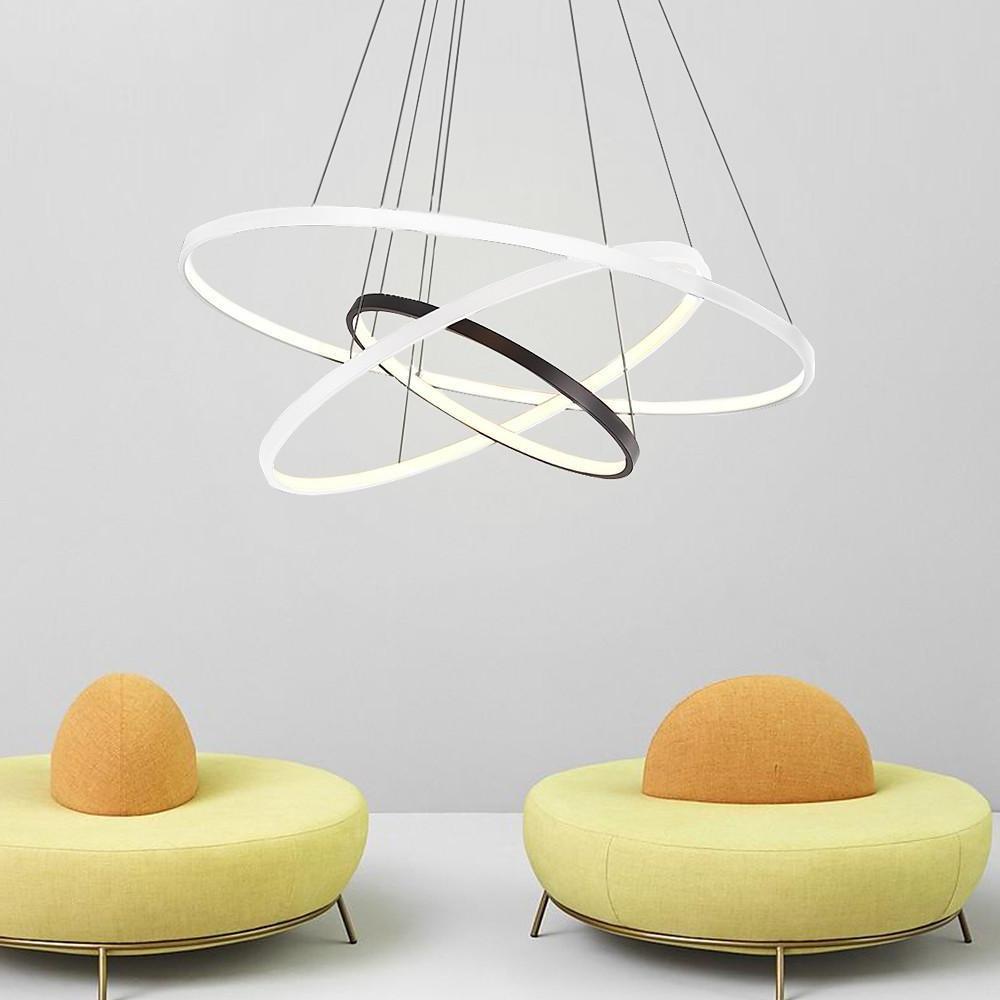 Adjustable Circles LED Dimmable with Remote Modern Chandeliers Ceiling Light