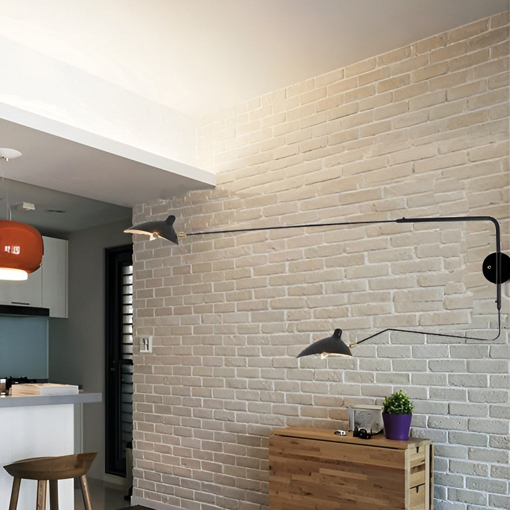 Double Arm Wall Sconce Industrial Style Adjustable Light