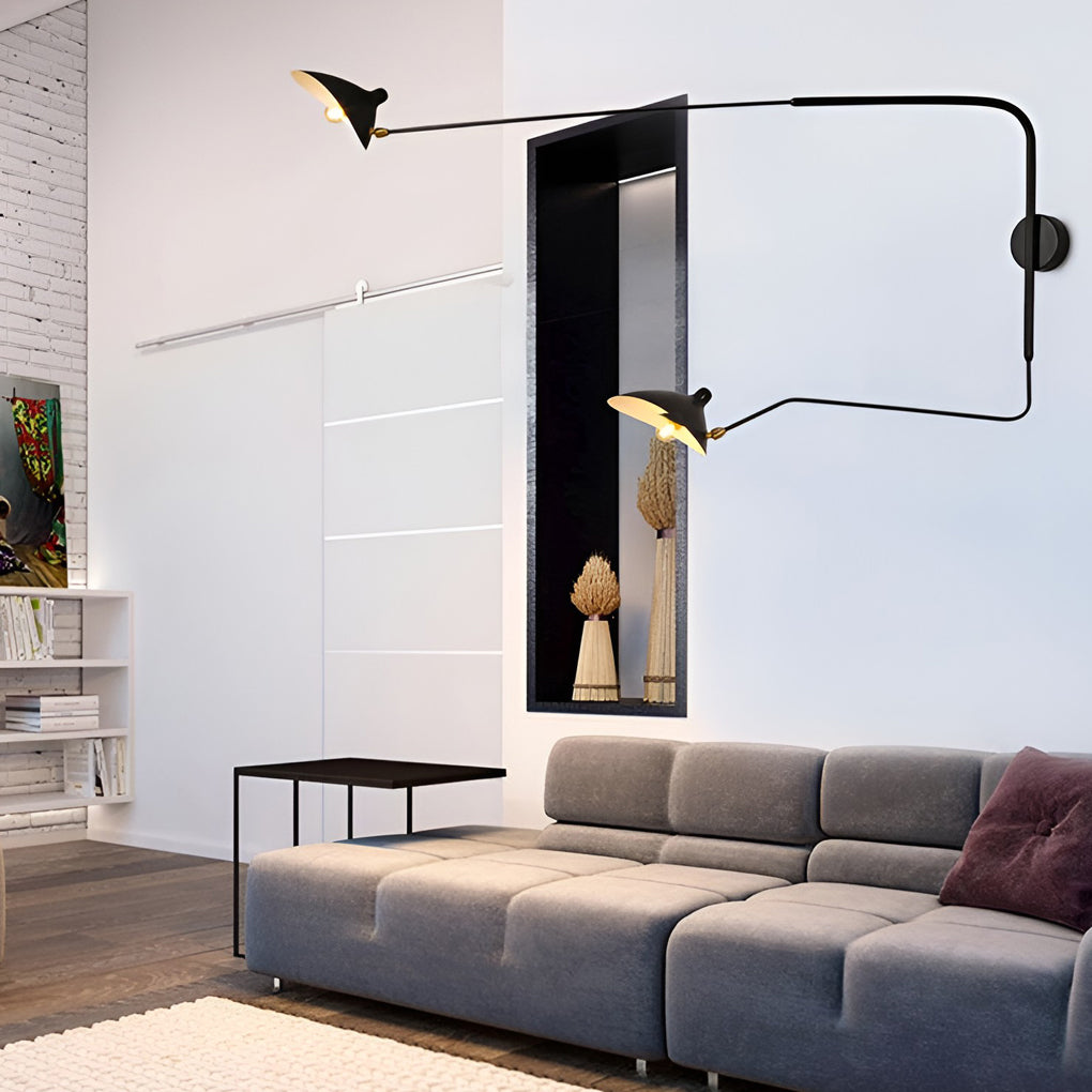 Double Arm Wall Sconce Industrial Style Adjustable Light