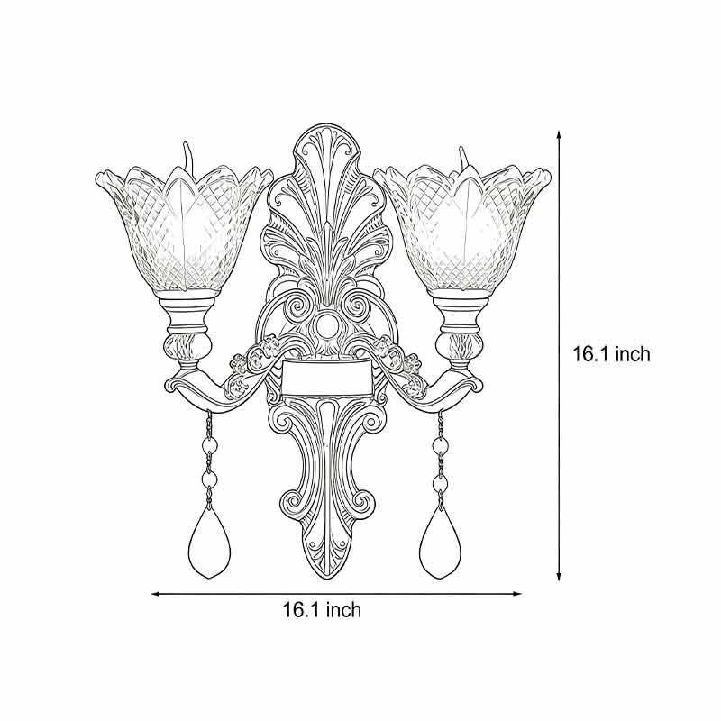 Double Lamp Wall Lights Crystal Glass European Light