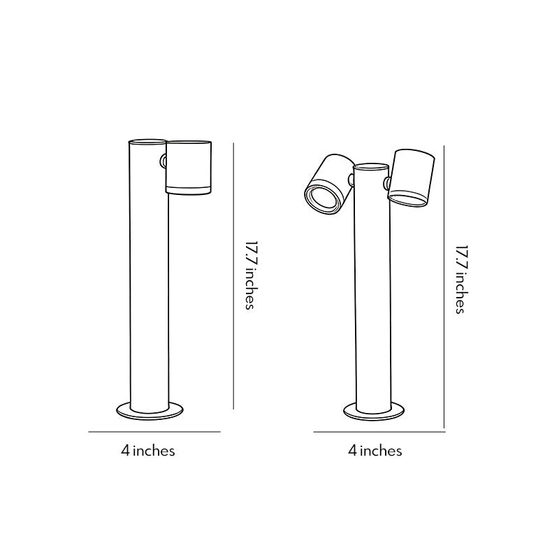 Double Light Bollard Light Rotatable Outdoor Lawn Light