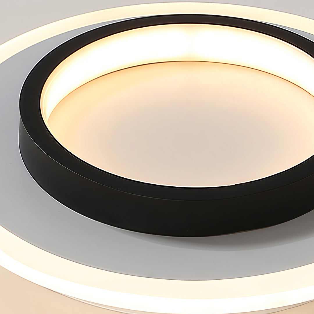 Double Ring Flush Mount Modern 2-Light Round LED Light