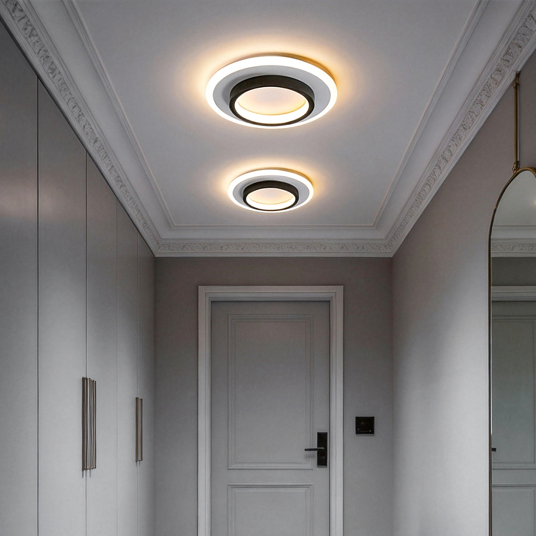 Double Ring Flush Mount Modern 2-Light Round LED Light
