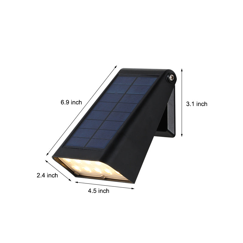 Down Light Wall Sconce Modern LED Waterproof Black Solar Light