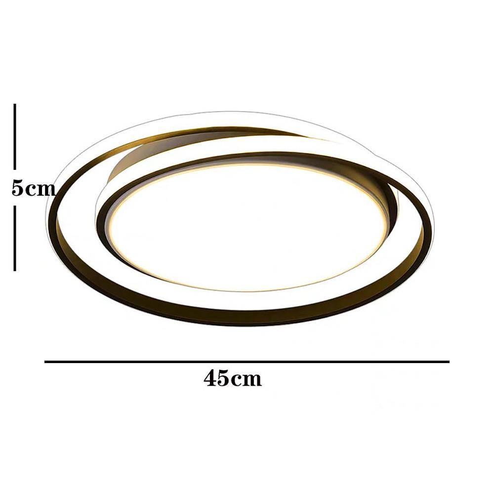 Creative Circular LED Modern Black Gold Flush Mount Ceiling Lighting for Bedroom