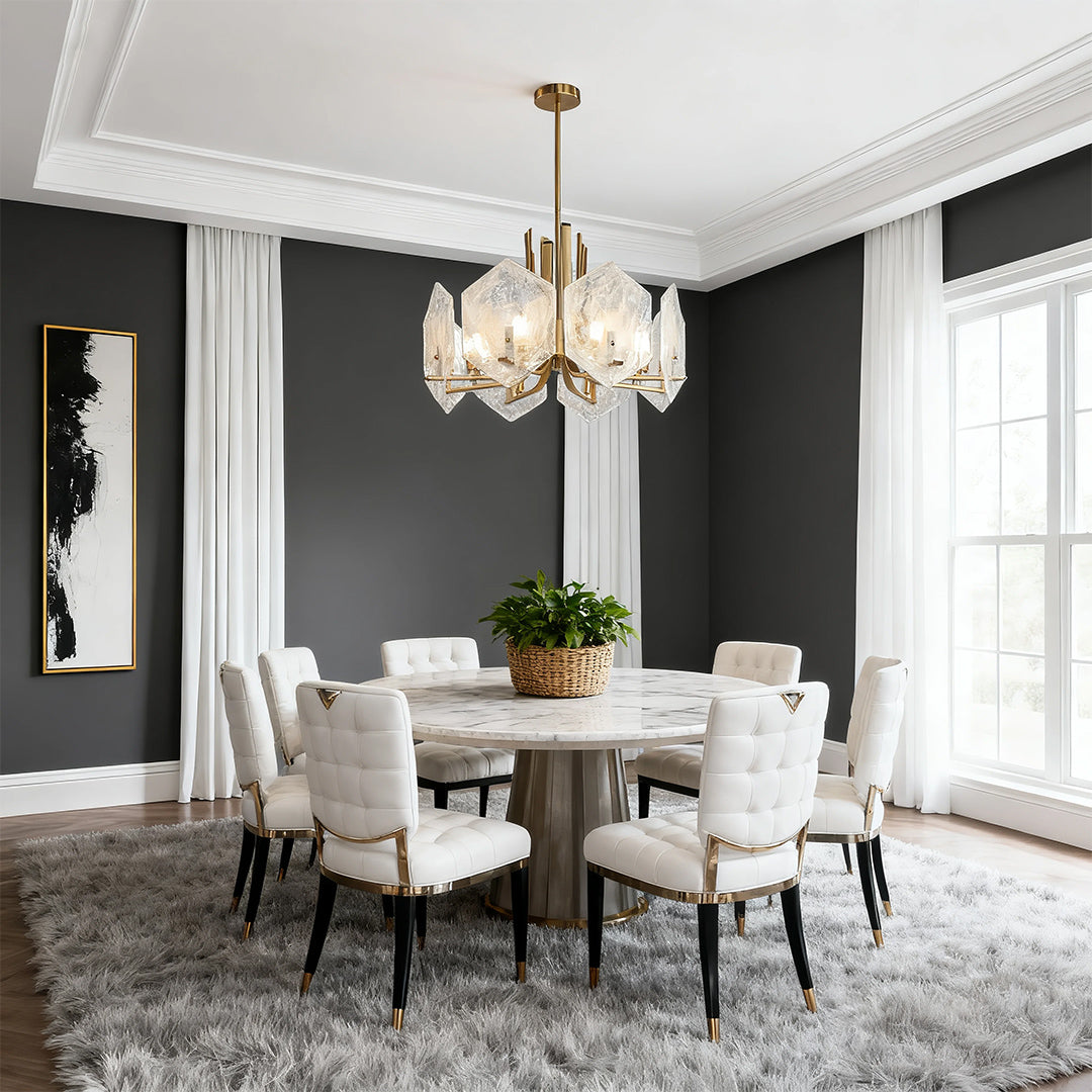 Gold Geometric Chandelier Vintage Artistic Stunning Ceiling Light
