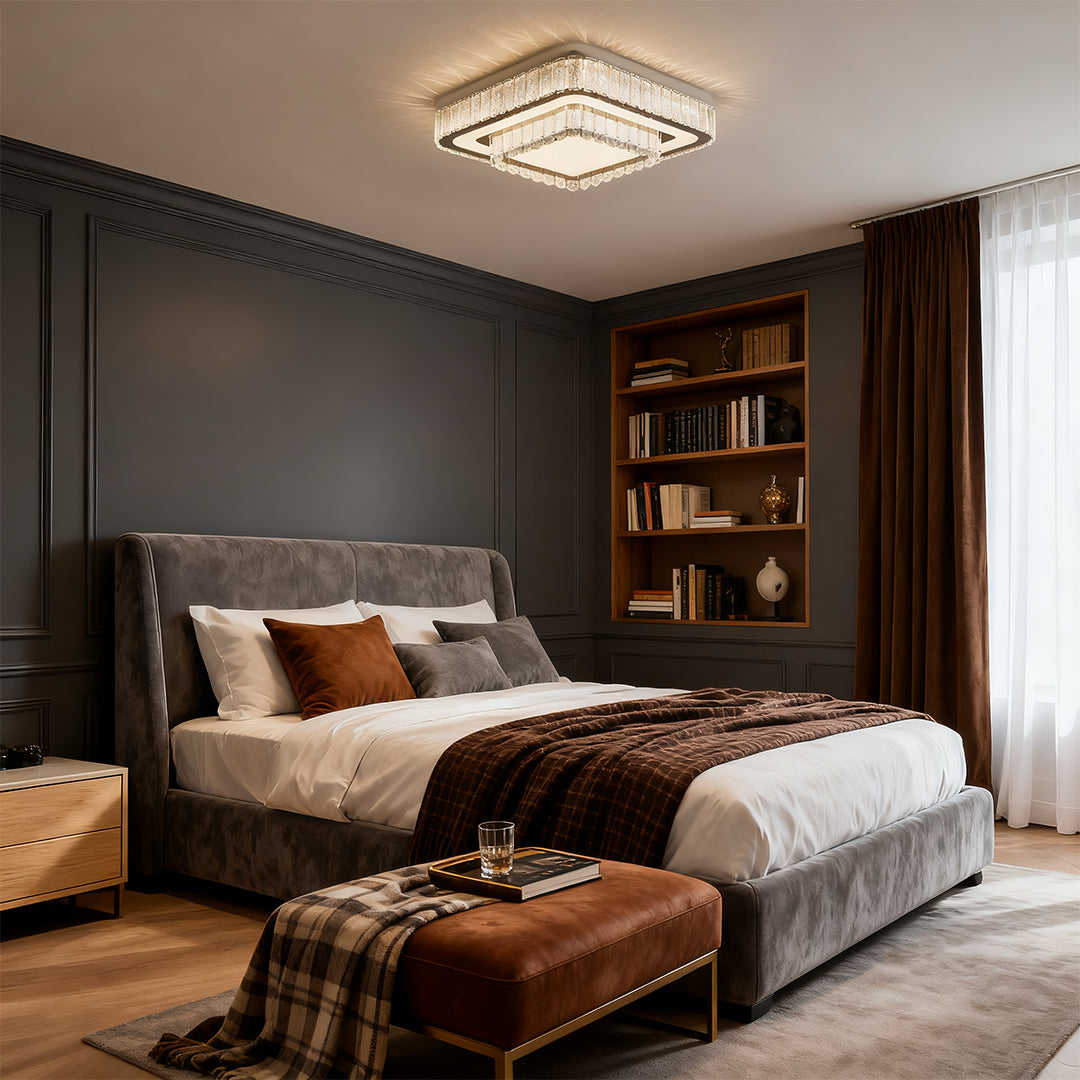 Modern Flush Mount Light Fixtures Luxury Crystal Light