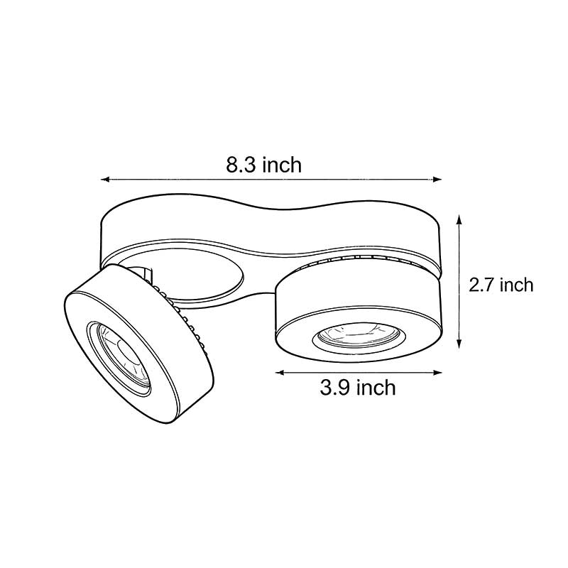 Surface Mount LED Downlights Dual‑head Rotating Folding Ceiling Light