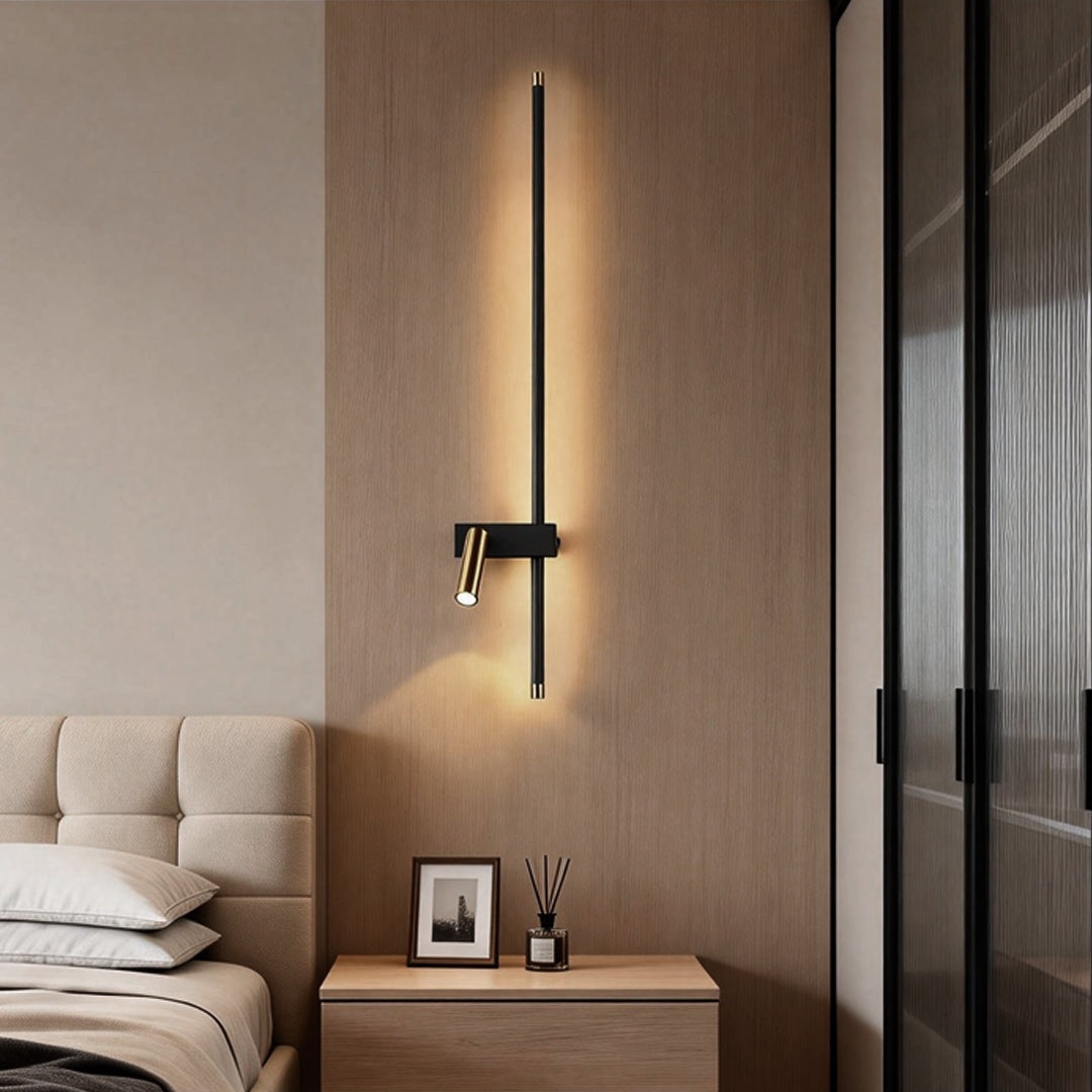 Dual Light Wall Sconce LED Linear Light with Adjustable Spotlight