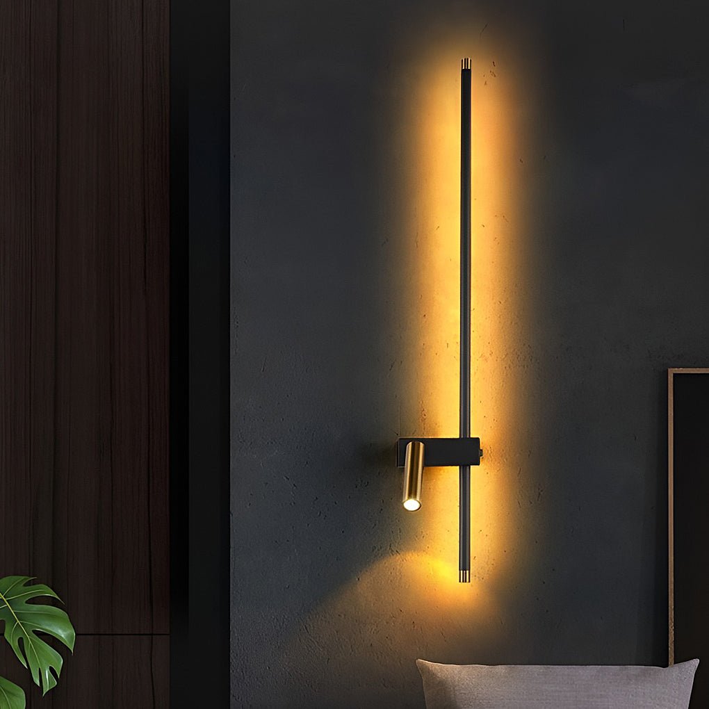 Dual Light Wall Sconce LED Linear Light with Adjustable Spotlight