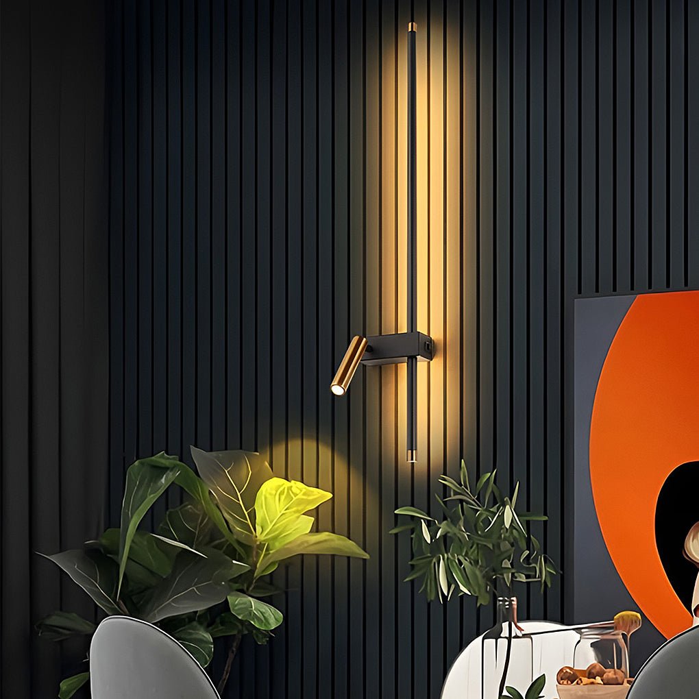 Dual Light Wall Sconce LED Linear Light with Adjustable Spotlight