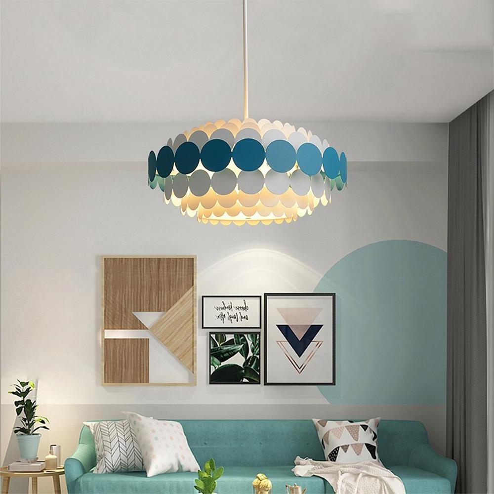 Circles Frills Blue Pendant Light Metal Stylish Ceiling Light