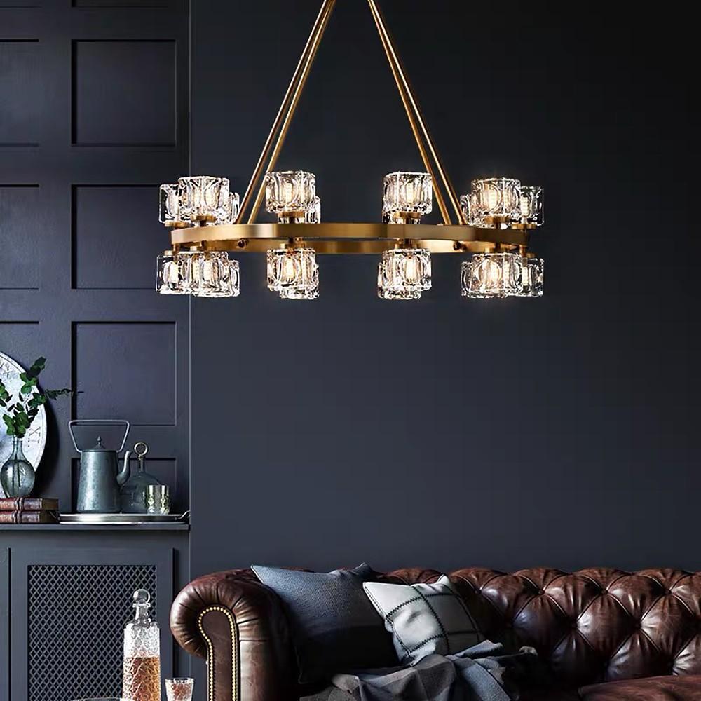 Circles Spotlights Industrial Brass Chandeliers LED Ceiling Light
