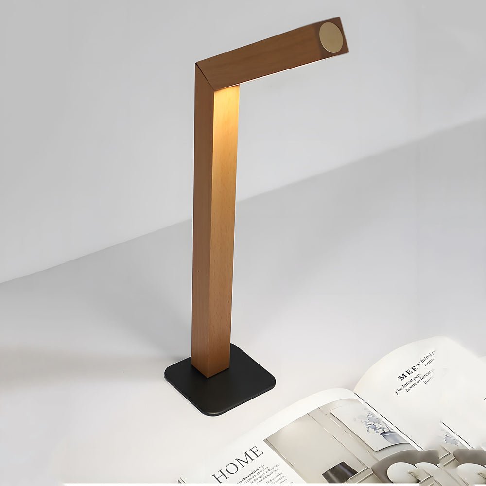 Nordic LED Desk Light Dual Magnetic Wooden Touch‑controlled Lamp